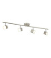 Barre de spots Quad Acier doux,plastique Chrome, givré, argent satiné