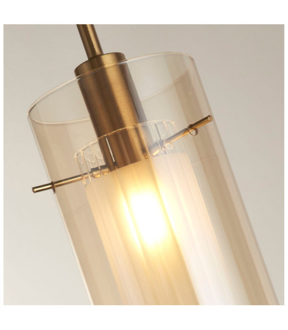 Lampada a sospensione Duo Acciaio dolce, vetro Ottone