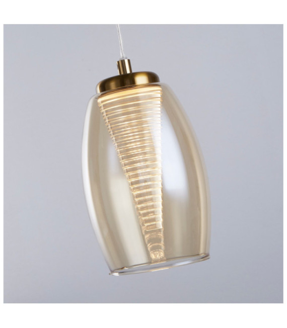 Lampada a sospensione Cyclone Vetro, acrilico, acciaio medio Bronzo