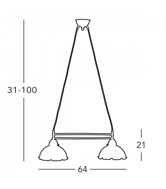 Candelabro acogedor NONNA latón antiguo 2 bombillas