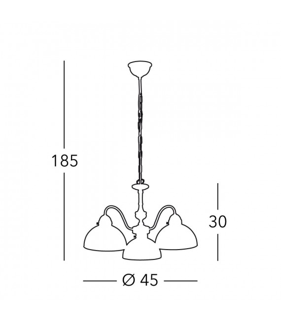 Candelabro estilo acogedor NONNA latón antiguo 3 bombillas