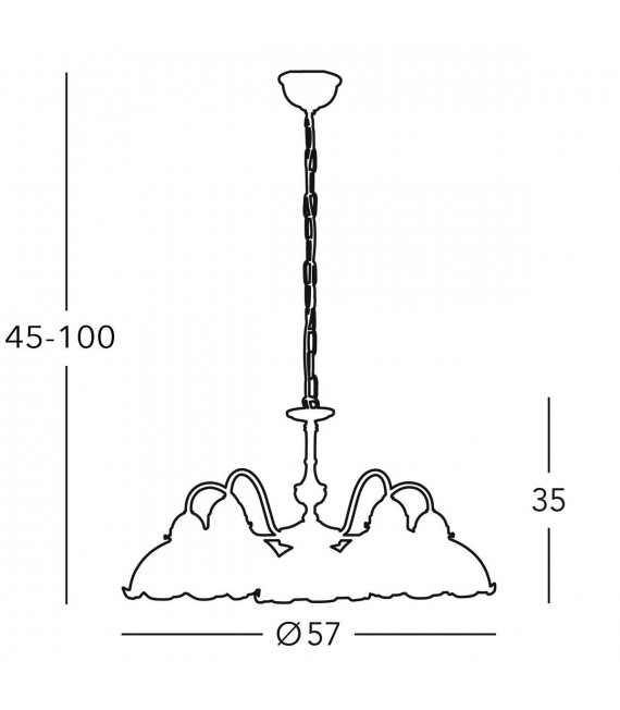 Chandelier style cosy NONNA laiton antique 5 ampoules