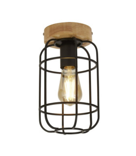 Lámpara de techo Vision acero dulce madera, negro mate