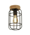Plafonnier Vision Acier doux Bois, Noir Mat
