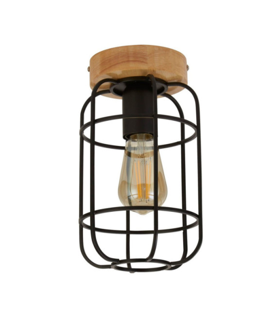 Lámpara de techo Vision acero dulce madera, negro mate