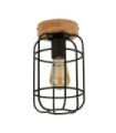 Vision Ceiling Light Mild Steel Wood, Matt Black
