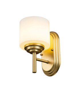 Lampada da parete Feiss Vetro opale, Acciaio ottone spazzolato