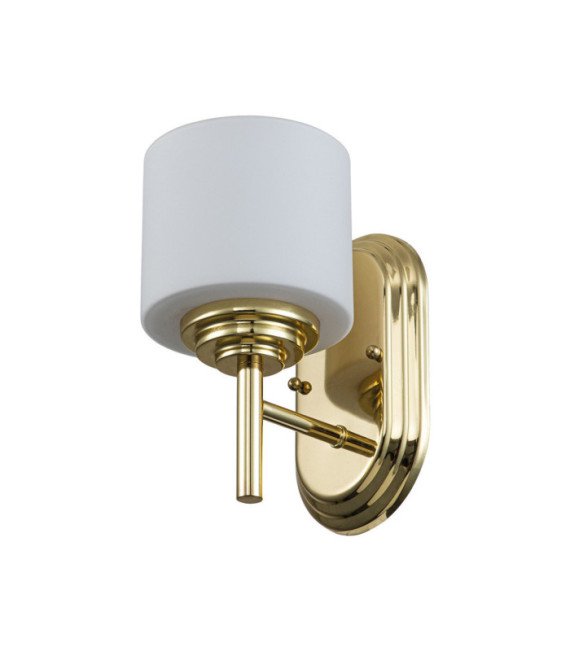 Lampada da parete Feiss Vetro opale, Acciaio ottonato lucido