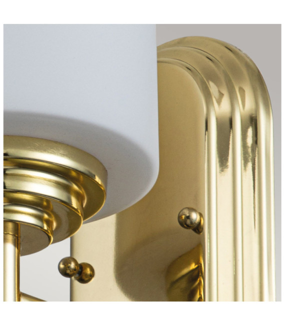 Feiss wall light Opal glass, Polished brass steel