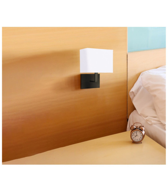 Hotelwandleuchte Weichstahl Mattschwarz
