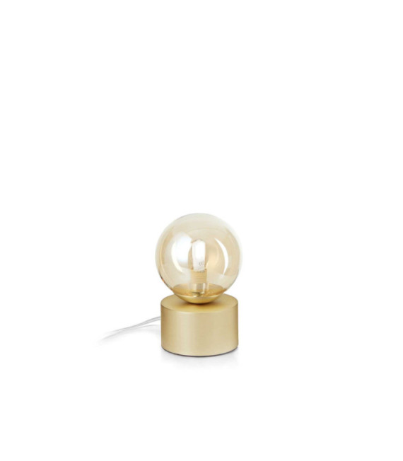 Tischlampe aus perlenbesetztem Metall und Messing