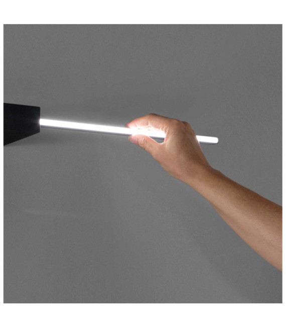 Theo LED-Wandleuchte Metall, schwarzer Kunststoff