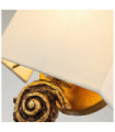 Swirl wall light Linen lampshade, steel, gold leaf resin