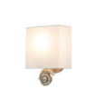 Swirl wall light Lampshade in linen, steel, bone white resin