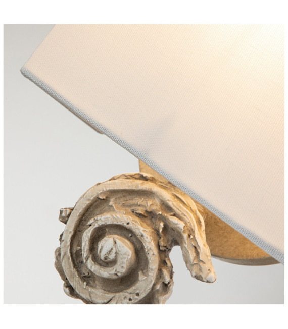 Applique murale Swirl Abat-jour en lin,acier,résine Blanc d'os