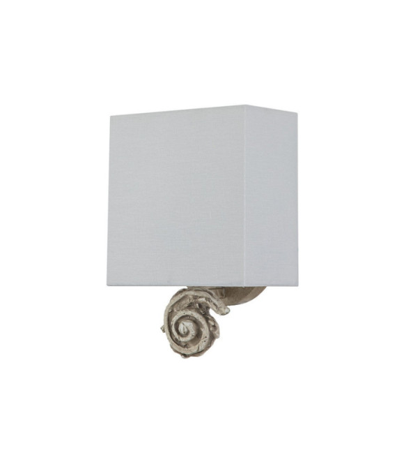 Applique murale Swirl Abat-jour en lin,acier,résine Blanc d'os