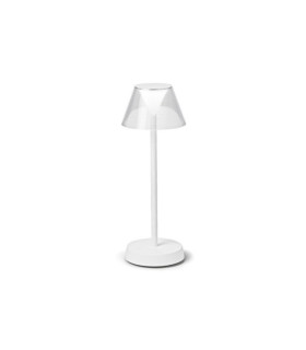 Lámpara de mesa LED LOLITA Metal, Plástico Blanco