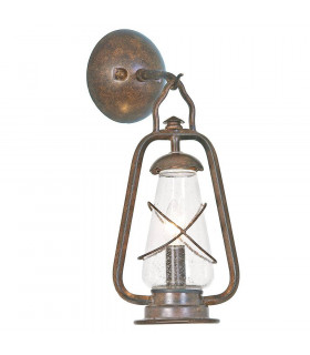 Lampada da parete per minatori, bronzo antico