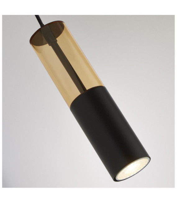 Suspension Merrygold Acier doux Noir mat, Ambre