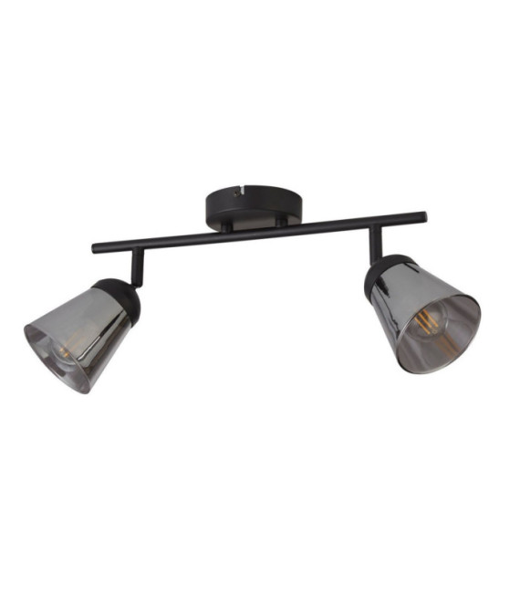 Spot Mega Acier doux Noir mat,Fumé