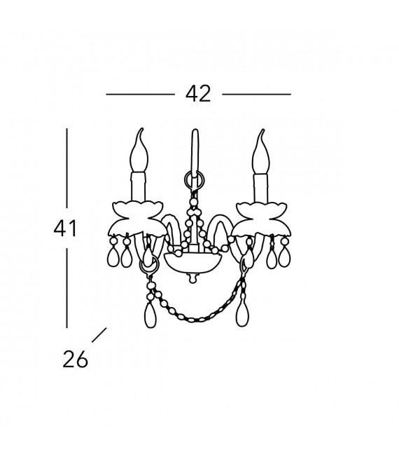 Applique in cristallo AMARO oro 24k 2 lampadine
