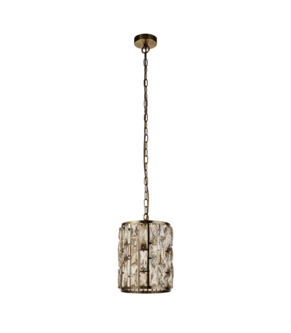 Lampada a sospensione Bijou Acciaio dolce, vetro Ottone anticato
