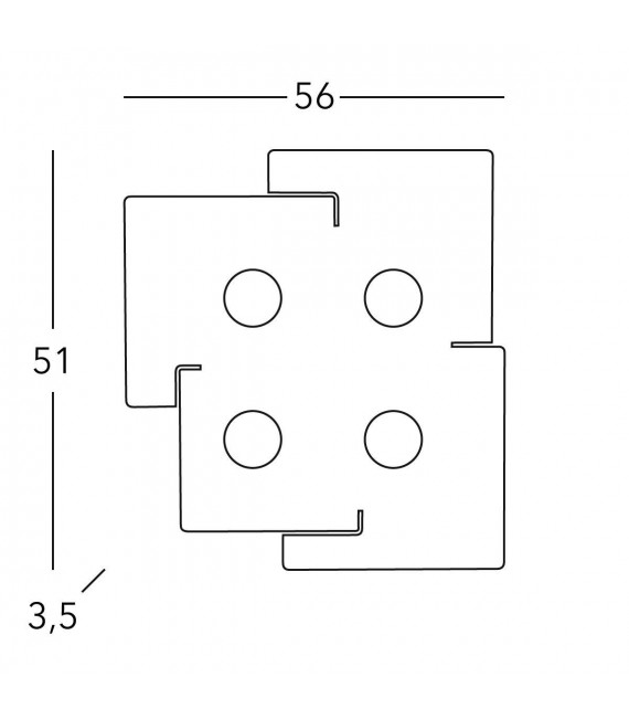 Plafonnier SQUARE blanc 4 ampoules