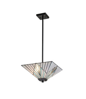 Alderley Pendelleuchte Stahl, Kunstglas Zeitgenössische Bronze