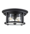 Plafonnier extérieur Merrill Aluminium,verre grainé transparent Noir