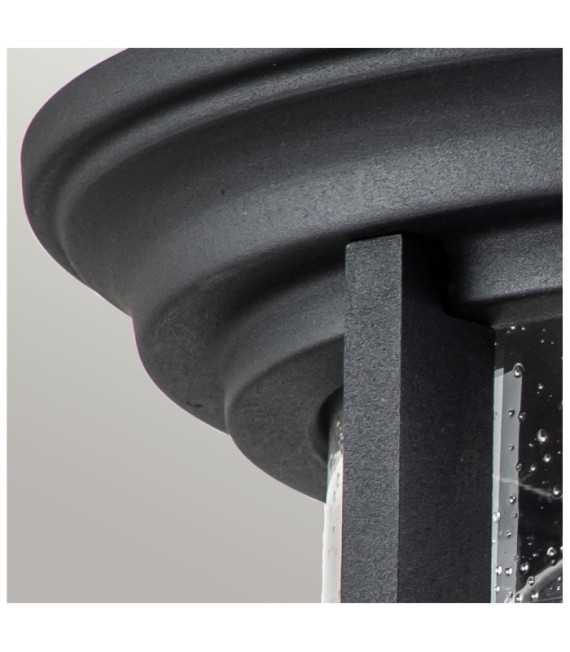 Merrill lámpara de techo para exterior Aluminio, cristal granulado transparente Negro