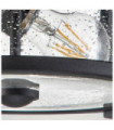Plafonnier extérieur Merrill Aluminium,verre grainé transparent Noir