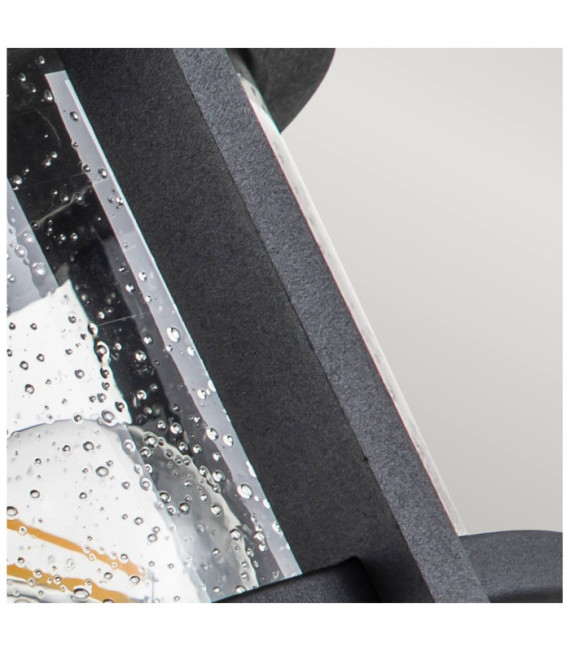 Plafonnier extérieur Merrill Aluminium,verre grainé transparent Noir