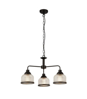 Lampada a sospensione Highworth Acciaio dolce, vetro trasparente, nero