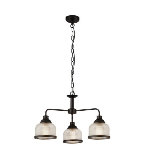 Highworth pendant light Mild steel, Clear glass, black