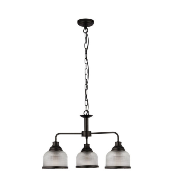 Highworth pendant light Mild steel, Clear glass, black