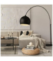 Giant arched floor lamp Mild steel, Matte black marble, black marble