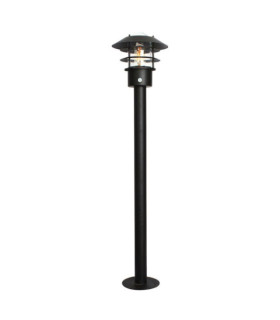 Helsingor garden bollard Stainless steel, transparent glass Black