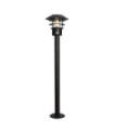 Borne de jardin Helsingor Acier inoxydable,verre transparent Noir