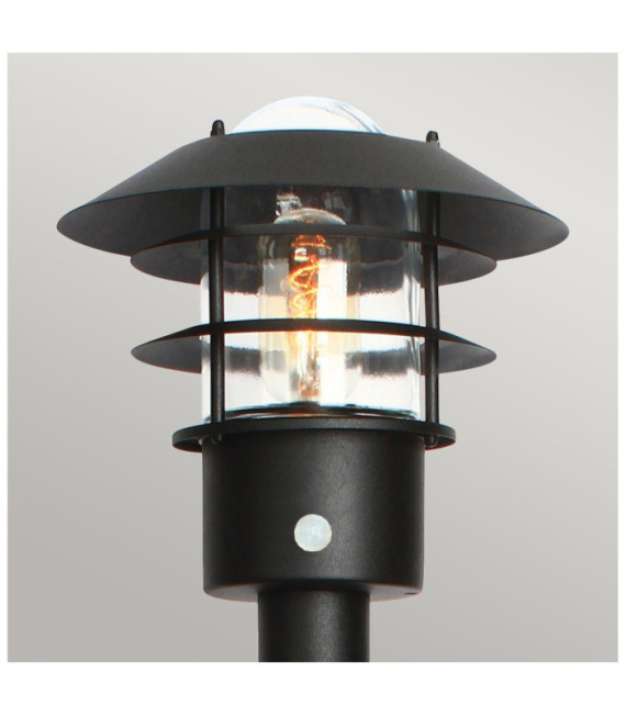 Borne de jardin Helsingor Acier inoxydable,verre transparent Noir