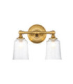 Feiss wall light Steel, transparent grained glass Burnished brass
