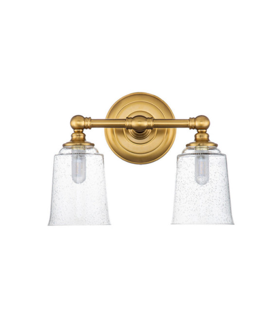 Applique murale Feiss Acier,verre grainé transparent Laiton bruni