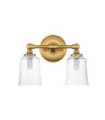 Applique murale Feiss Acier,verre grainé transparent Laiton bruni