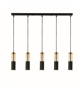 Merrygold pendant light Mild steel Matt black, Amber