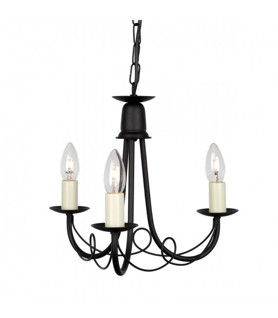 Applique Minster, nero, 2 lampadine