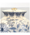 Ying table lamp Porcelain and wood base lampshade, White, Blue