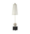 Lampe de table Swirl Résine,Parchemin,Acier Noir, blanc os