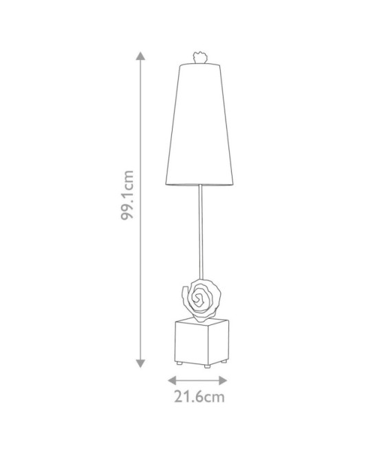 Lámpara de Mesa Swirl Resina, Pergamino, Acero Negro, Blanco Hueso