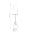 Lampe de table Swirl Résine,Parchemin,Acier Noir, blanc os