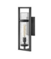 Cordillera outdoor wall light Transparent seeded glass, aluminum Black