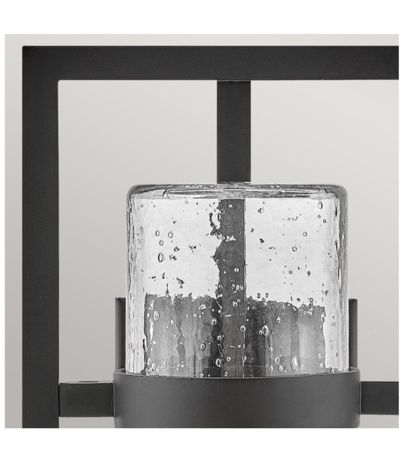 Außenwandleuchte Cordillera Transparentes Saatglas, Aluminium Schwarz